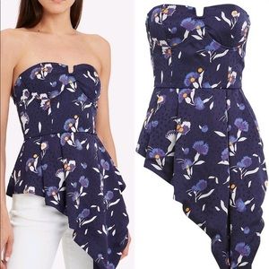 Self-Portrait Botanical Asymmetric Bustier Top size 6